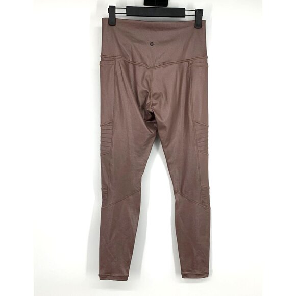 Athleta Leggings Inclination Moto Shimmer Tight Powervita High Rise - Picture 8 of 11